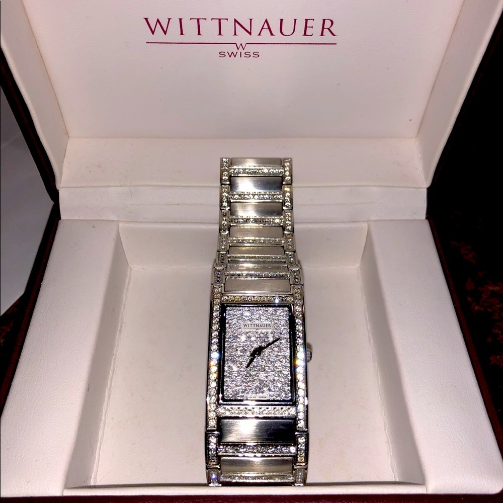 Wittnauer Rectangle Crystal Stainless Steel Watch